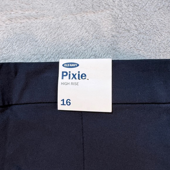 Old Navy Pixie High Rise Straight Leg Navy Blue Pants Women's Sz 16 New NWT - Picture 2 of 11